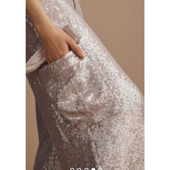 By Anthropologie sequin cargo pants NEW - Picture 3 of 10